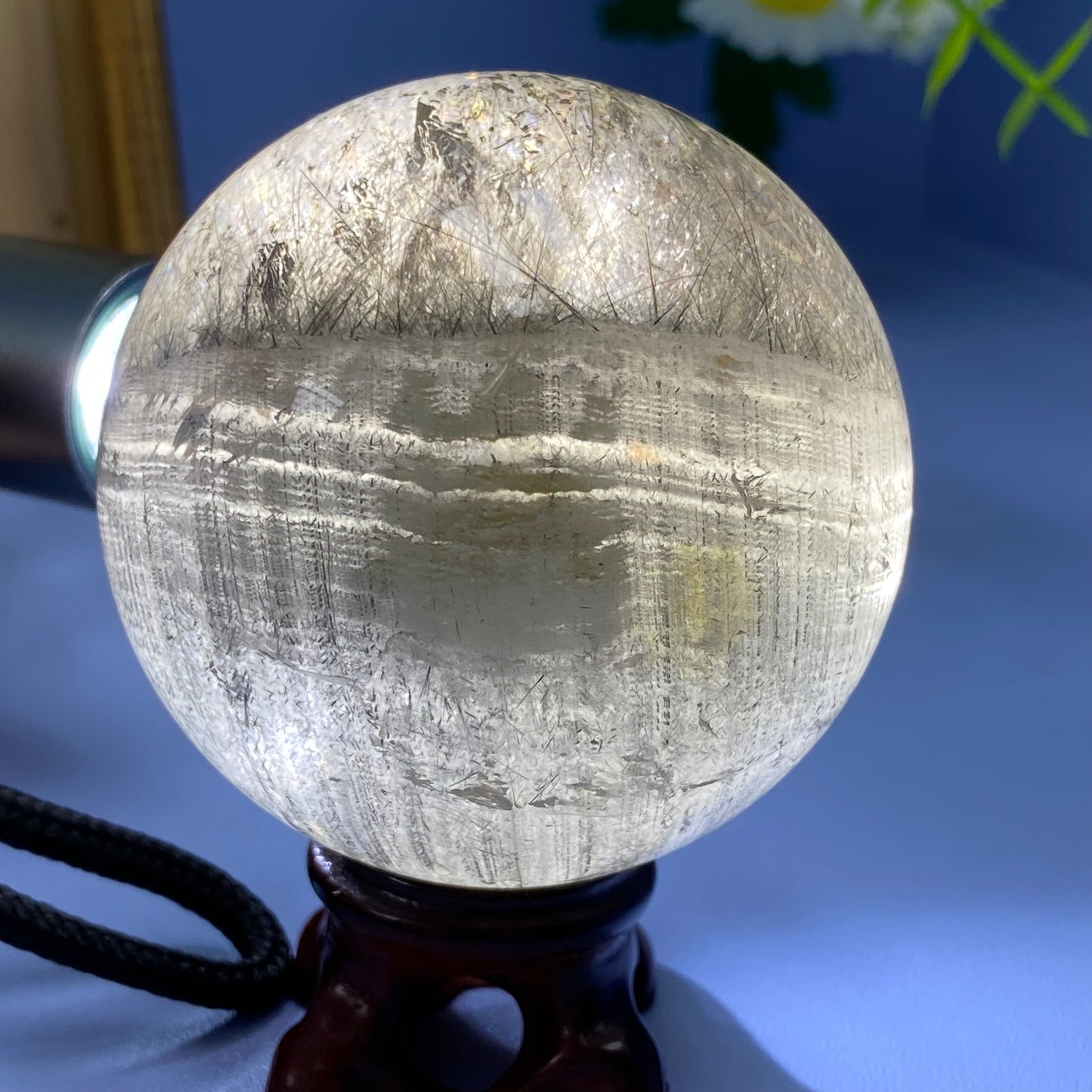 S3 BLACK tourmaline/swallow_tailed rutile/1000 layer white garden