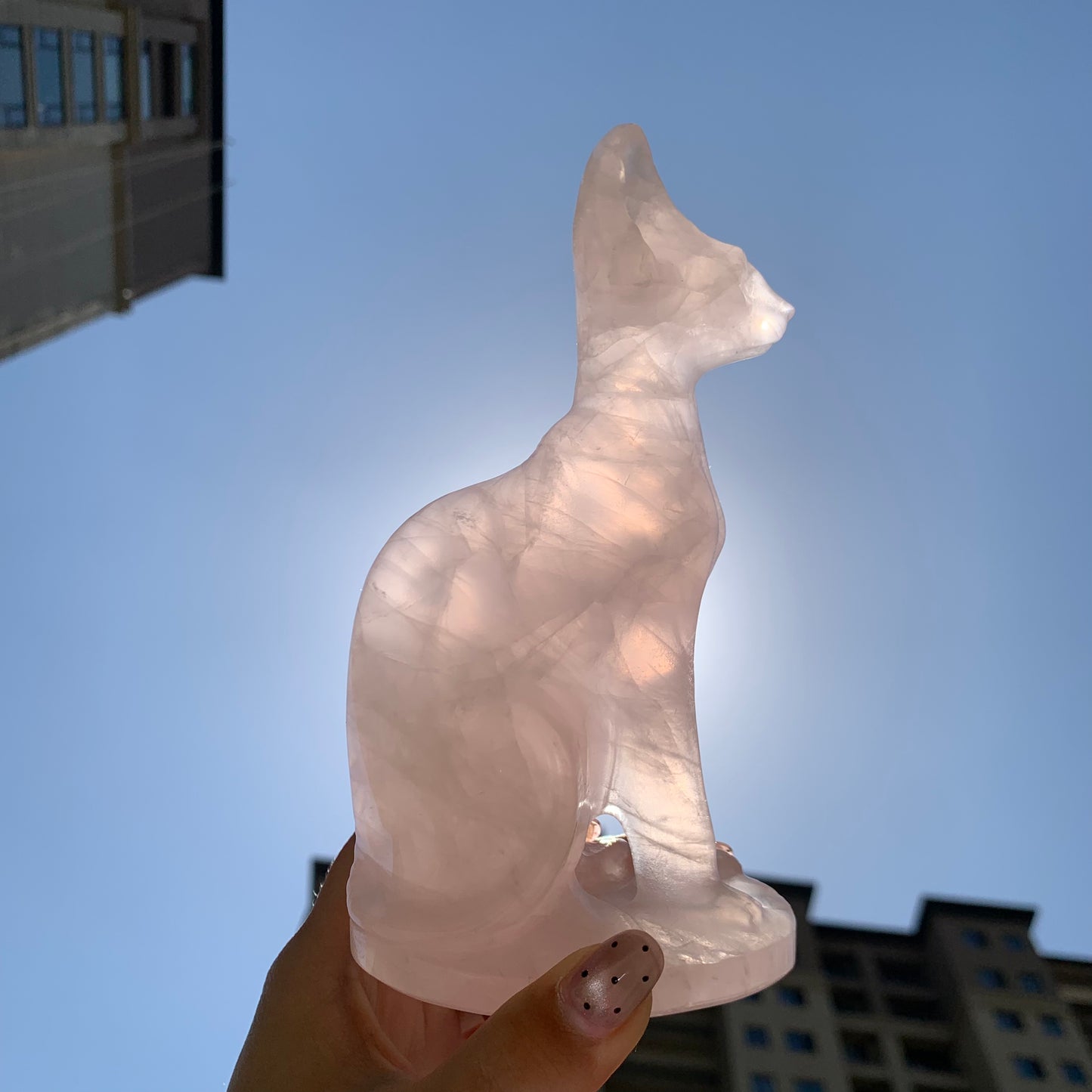 Rose quartz Egyptian Cat