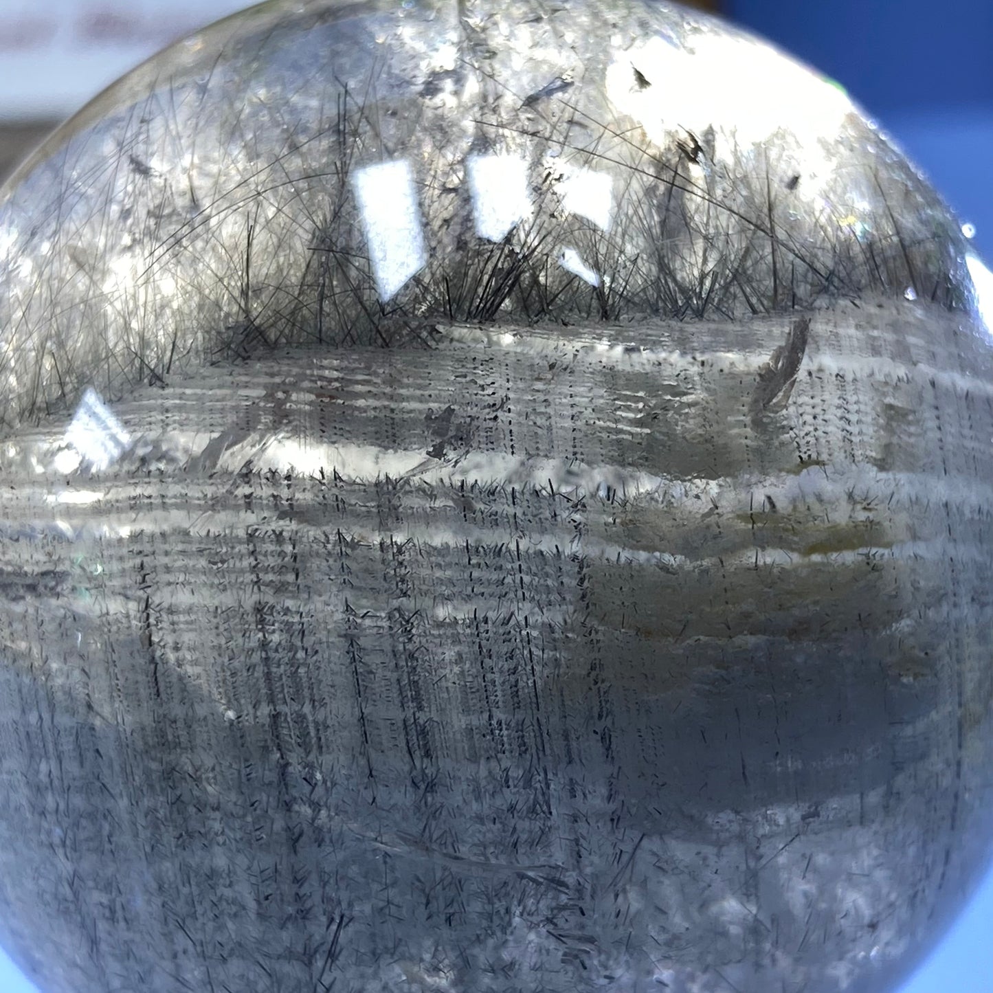 S3 BLACK tourmaline/swallow_tailed rutile/1000 layer white garden