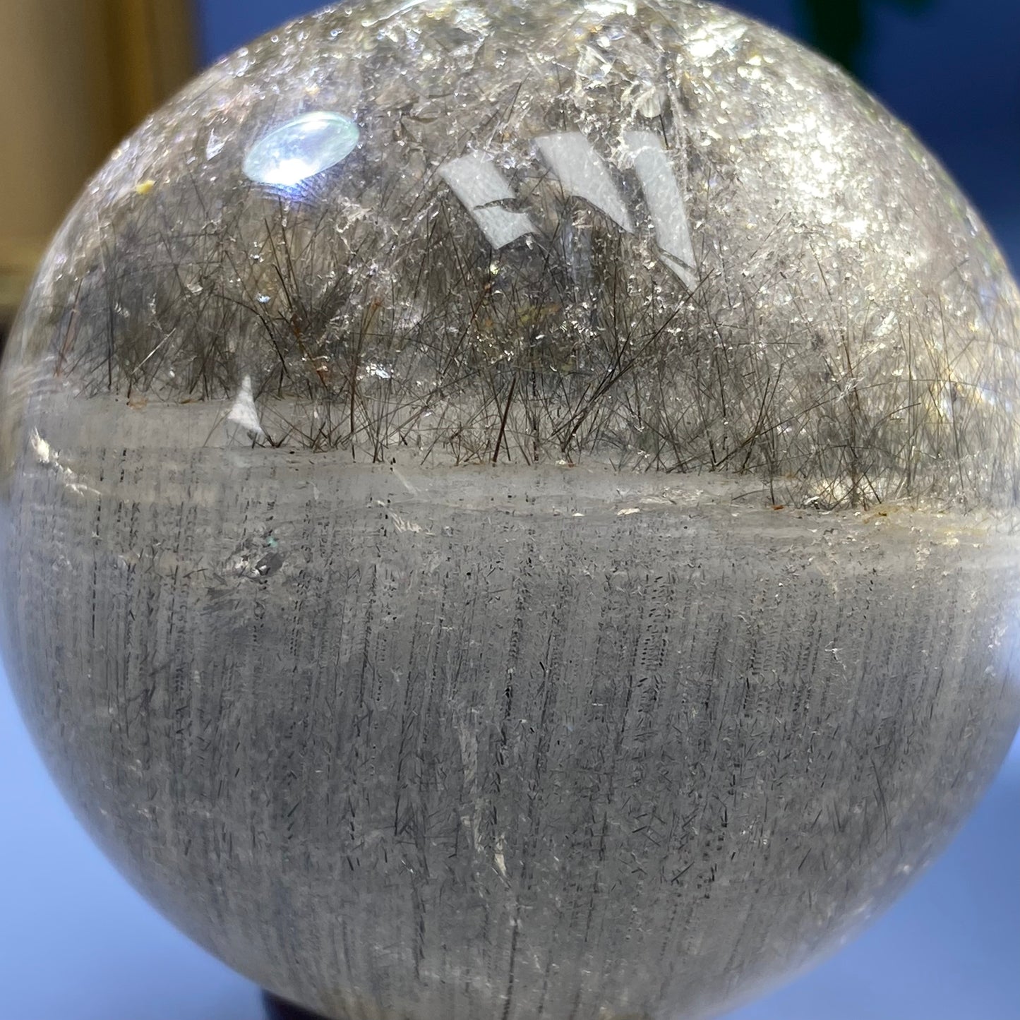 S3 BLACK tourmaline/swallow_tailed rutile/1000 layer white garden