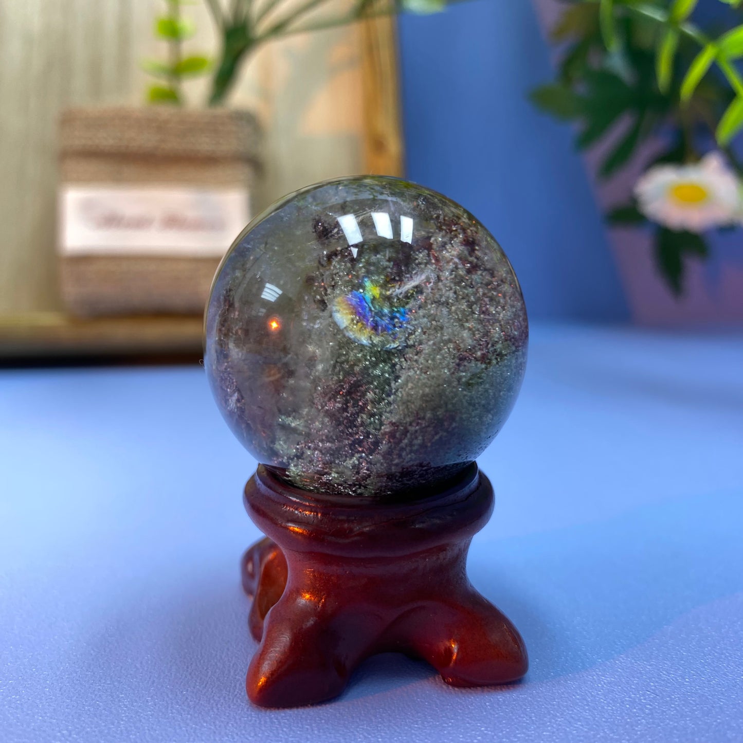 S2 Garden quartz sphere  (imperfect）