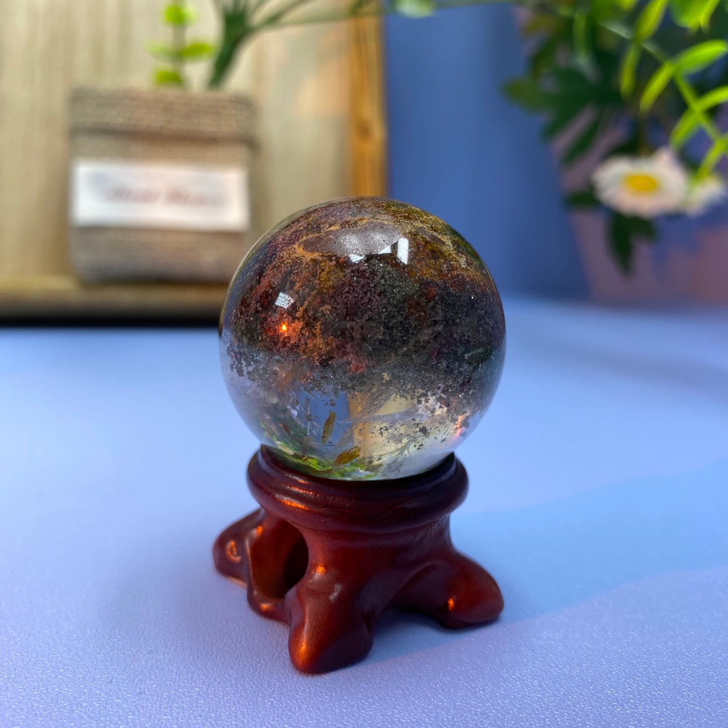 S2 Garden quartz sphere  (imperfect）