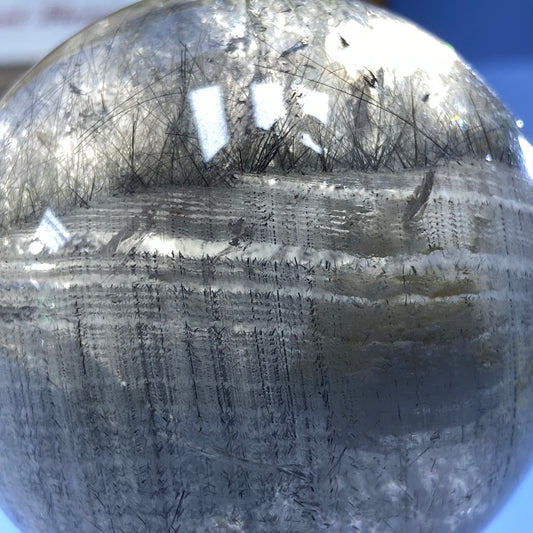 S3 BLACK tourmaline/swallow_tailed rutile/1000 layer white garden