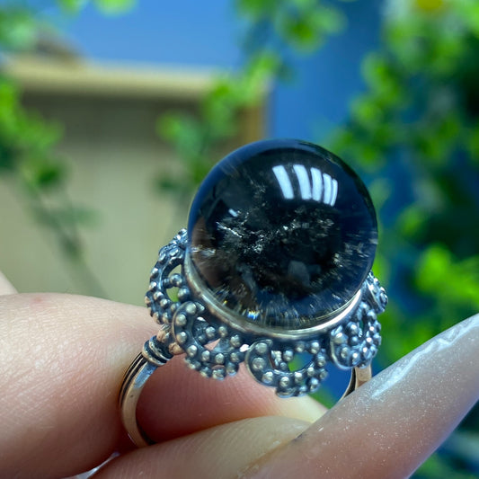 R1 Garden quartz Ring (adjustable/925 sliver set）