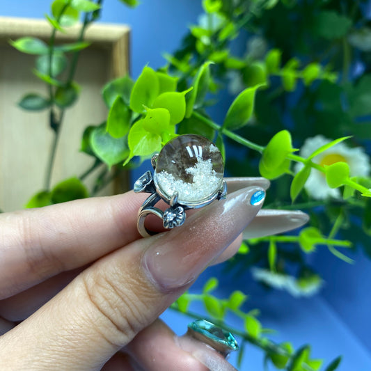 R3 Garden quartz Ring(adjustable/925 sliver set）