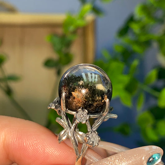 R2 Garden quartz Ring(adjustable/925 sliver set）