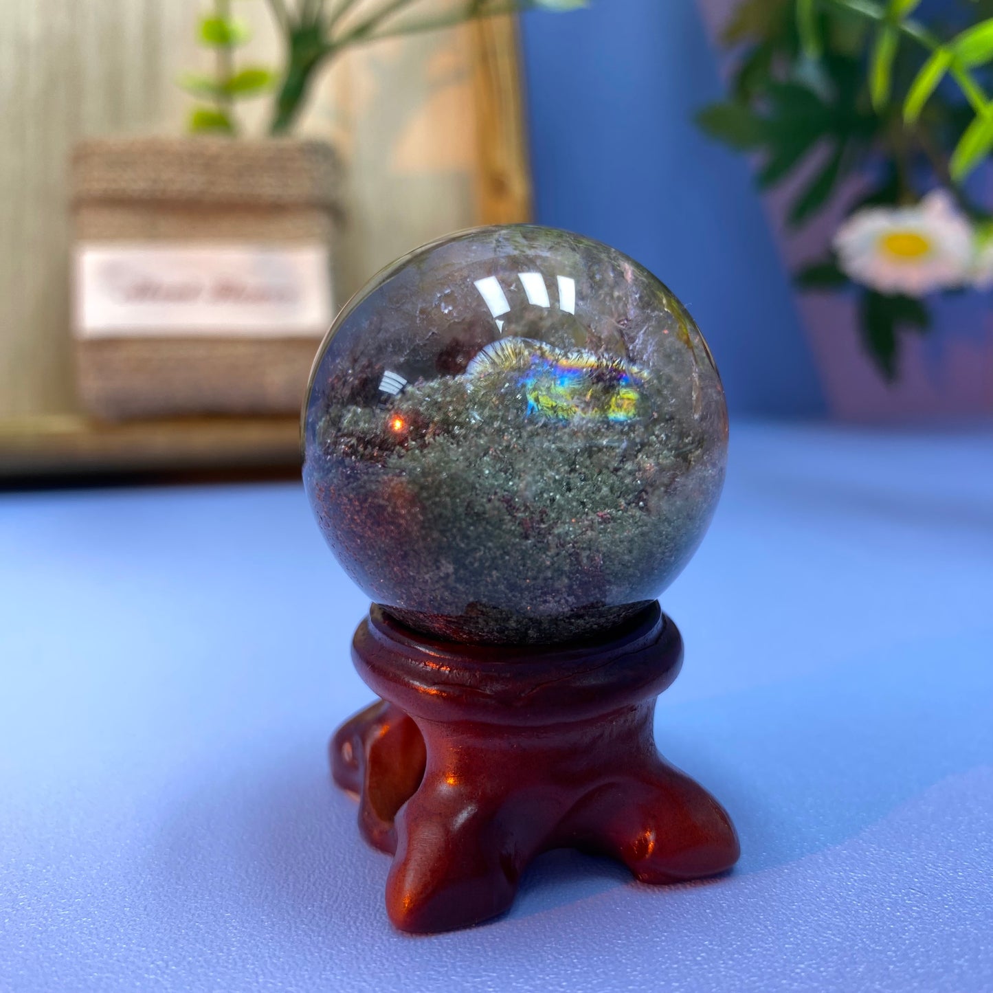 S2 Garden quartz sphere  (imperfect）